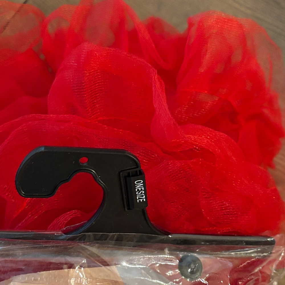 Red Petticoat Skirt Size Adult Halloween Devil Clown Dance - Picture 2 of 3